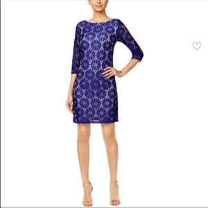 Jessica Howard Blue Illusion Sheath Dress NWT